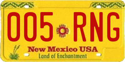 NM license plate 005RNG