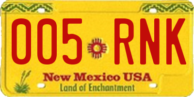 NM license plate 005RNK