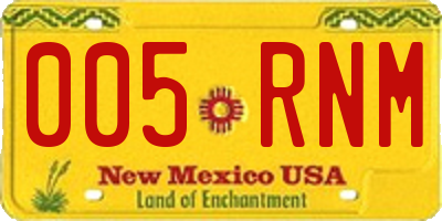 NM license plate 005RNM