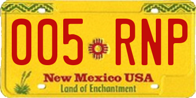 NM license plate 005RNP