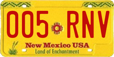 NM license plate 005RNV