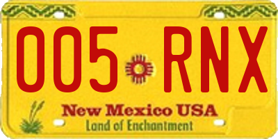 NM license plate 005RNX