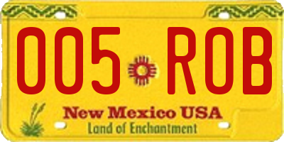 NM license plate 005ROB