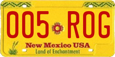 NM license plate 005ROG