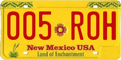 NM license plate 005ROH