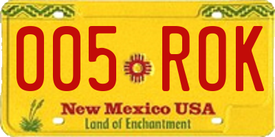 NM license plate 005ROK