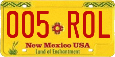 NM license plate 005ROL