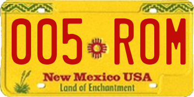 NM license plate 005ROM