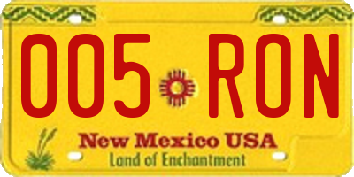 NM license plate 005RON