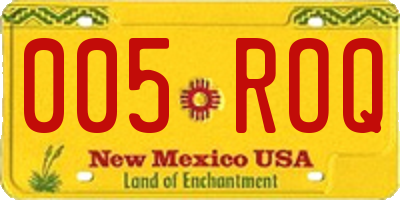 NM license plate 005ROQ