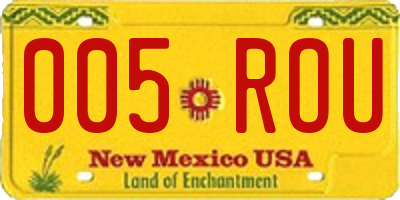 NM license plate 005ROU