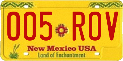 NM license plate 005ROV