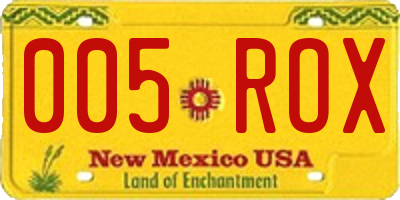 NM license plate 005ROX