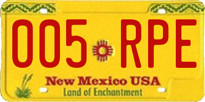NM license plate 005RPE
