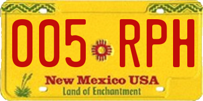 NM license plate 005RPH
