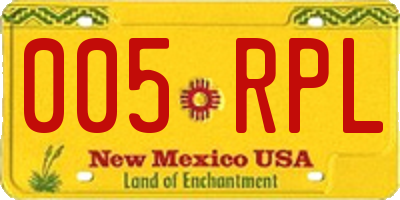 NM license plate 005RPL