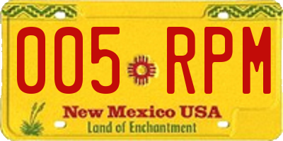 NM license plate 005RPM