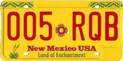 NM license plate 005RQB