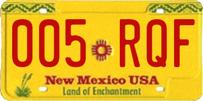 NM license plate 005RQF