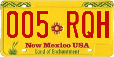NM license plate 005RQH