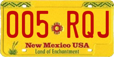 NM license plate 005RQJ