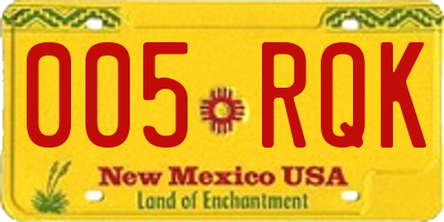 NM license plate 005RQK