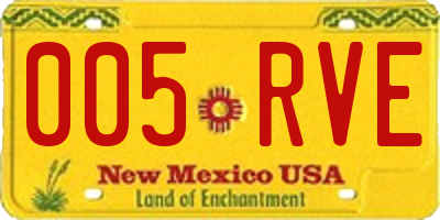NM license plate 005RVE