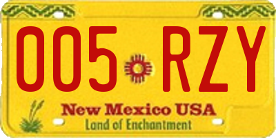 NM license plate 005RZY