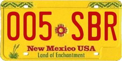 NM license plate 005SBR