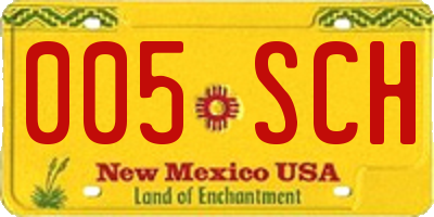 NM license plate 005SCH