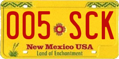 NM license plate 005SCK