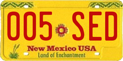 NM license plate 005SED