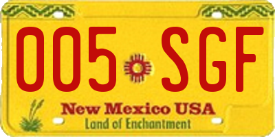 NM license plate 005SGF