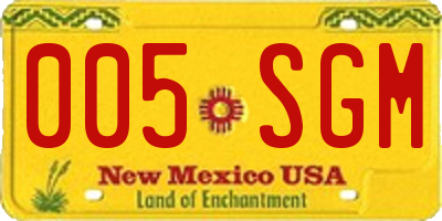 NM license plate 005SGM