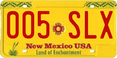NM license plate 005SLX