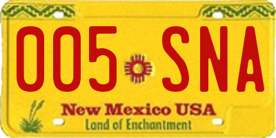 NM license plate 005SNA
