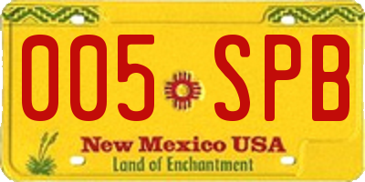 NM license plate 005SPB