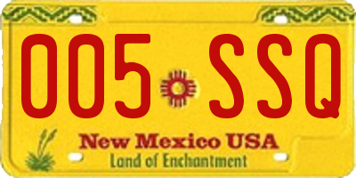 NM license plate 005SSQ