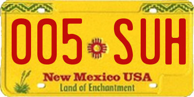 NM license plate 005SUH