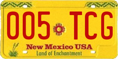 NM license plate 005TCG