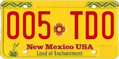 NM license plate 005TDO
