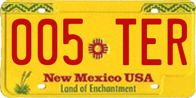 NM license plate 005TER