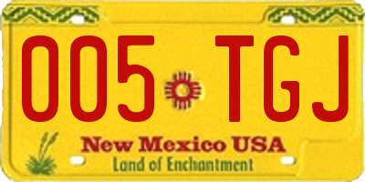NM license plate 005TGJ