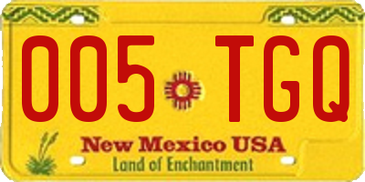 NM license plate 005TGQ
