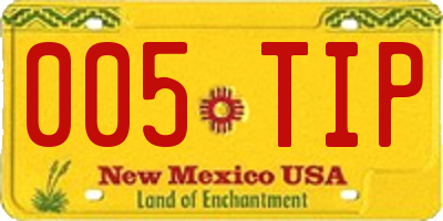 NM license plate 005TIP