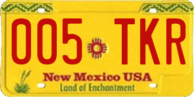 NM license plate 005TKR