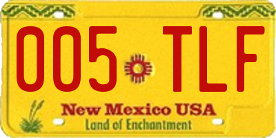 NM license plate 005TLF
