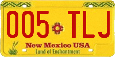 NM license plate 005TLJ