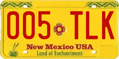 NM license plate 005TLK