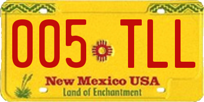 NM license plate 005TLL